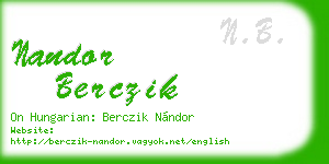 nandor berczik business card